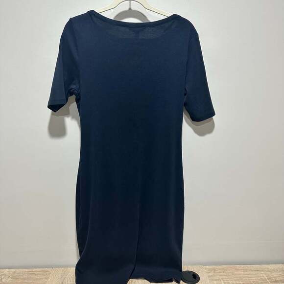 Lauren Ralph Lauren Black Label Size L 100% Cotton Short Sleeve Dress in Navy - Picture 3 of 5